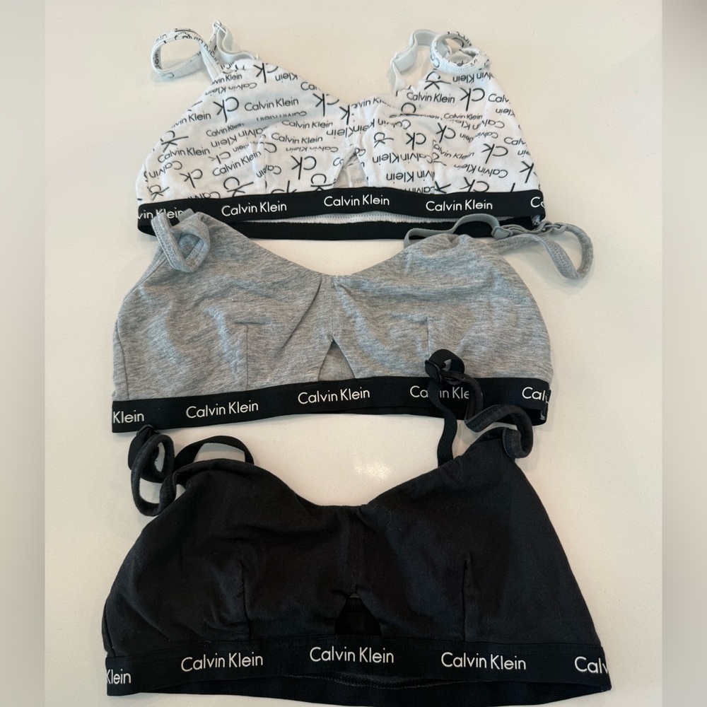 CALVIN KLEIN Women’s Cotton Unlined Bralette, Size Small $10 (for all 3)